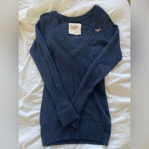 Y2K Vintage Hollister Navy Blue V Neck Sweater